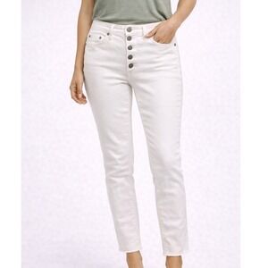 STS BLUE Brie High Rise Crop Skinny Jeans White Button Fly Size 27